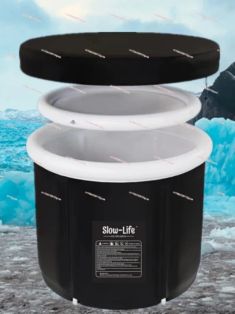 custom inflatable folding ice bath bucket for adults to take a shower and soak in a household bathtub