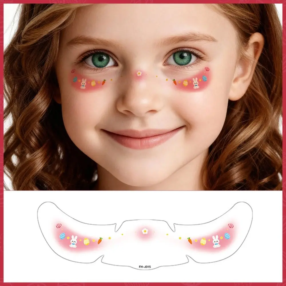 

Удобные временные татуировки-наклейки на лицо в виде кролика и моркови, долговечные, для макияжа, DIY, для вечеринок