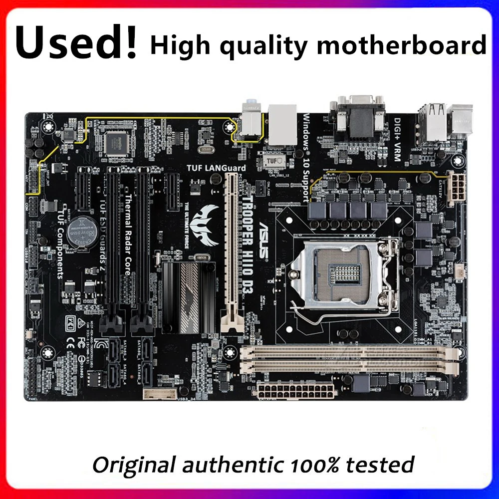 

For Asus TROOPER H110 D3 Original Used Desktop Intel H110 H110M DDR3 Motherboard LGA 1151 i7/i5/i3 USB3.0 SATA3