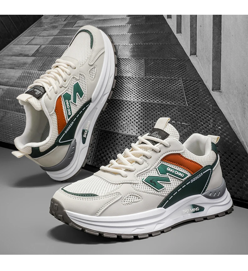 

Men's casual sports shoes summer breathable light soft sole non slip outdoor running shoe fashion classics student mesh sneakers