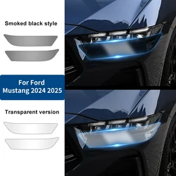 Headlight Film Sticker for Ford Mustang 2024 2025 TPU Car Headlight Protective Film Anti-Scratch Transparent Smoked Black