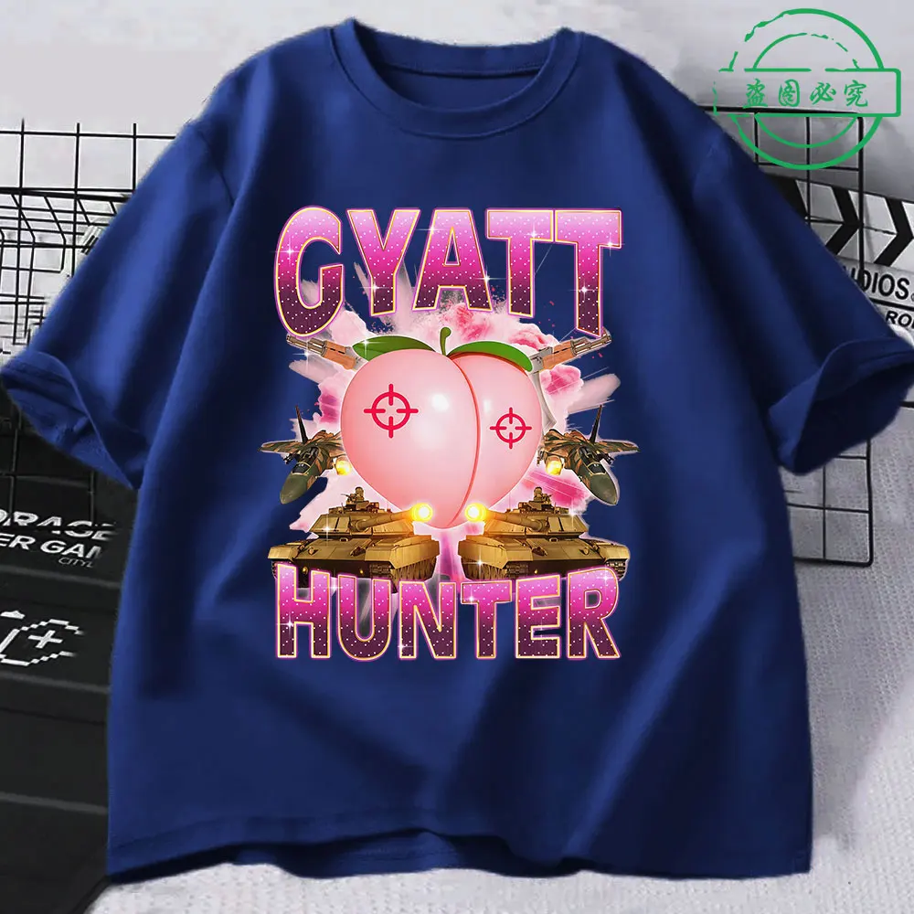 Gyatt Hunter Funny Meme T-Shirt Men Women Fashion Vintage Short Sleeve T-shirts 100% Cotton Casual Oversized T Shirts Streetwear