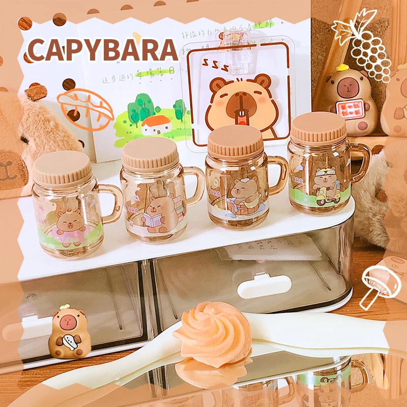 Kawaii لوازم مكتبية بار المعلم الملحقات المدرسة مفيدة لطيف كابيبارا كوب براية اللوازم المدرسية الجمالية