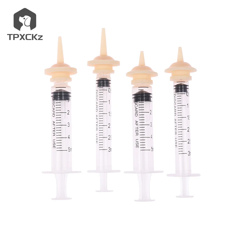 1ml/3ml/5ml/10ml Pet Feeding Nipple For Puppy Dog Cat Hamster Feeding Medicine Feeding Oral Syringe With Silicone Nipple Feeder