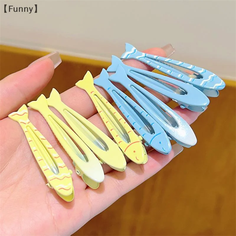 [مضحك] 4 قطع فتاة الموضة منقار البط كليب البساطة الأزرق الأصفر لطيف الأسماك مشبك شعر للنساء مشبك جانبي أنيق إكسسوارات الشعر