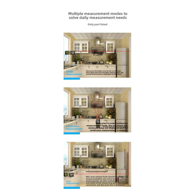 3 في 1 يده الضوء الأحمر الليزر الضوء الأزرق مقياس مسافات عالية الدقة الإلكترونية مسطرة قياس أداة قياس الغرفة