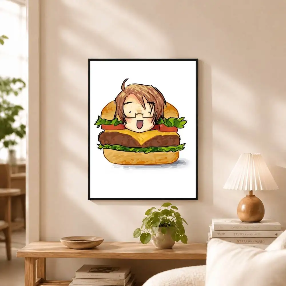 Hetalia A-Alfred F Jones Poster Waterproof Wall Art Sticker For Bar Living Room Vintage Decor Print