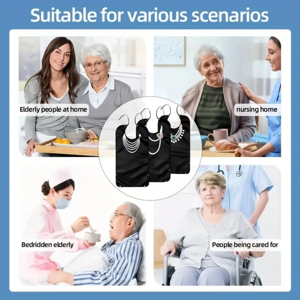 Creative Waterproof Elderly Bibs Foldable Snap Closure Adult Apron Oil-Resistant Soft Senior Citizens Bibs Disabled Care