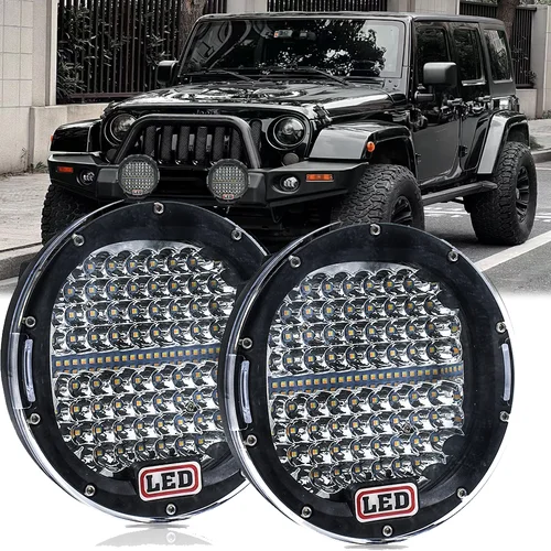 Luz de circulación diurna superbrillante de 7 pulgadas, lámpara de conducción de doble Color de 300W para Jeep Offroad Boat 4X4, camión ATV SUV, lámpara antiniebla
