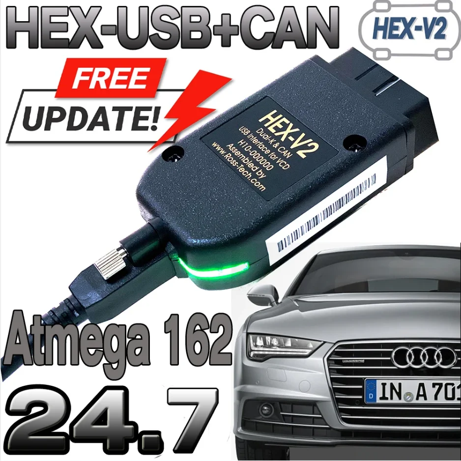 2024 Newest VAG COM 24.7 Scanner VAG Tool VAG KKL VAGCOM Cable OBD2 Diagnostic Cable Multi-Language Scanner VCDS HEX V2 VAG COM