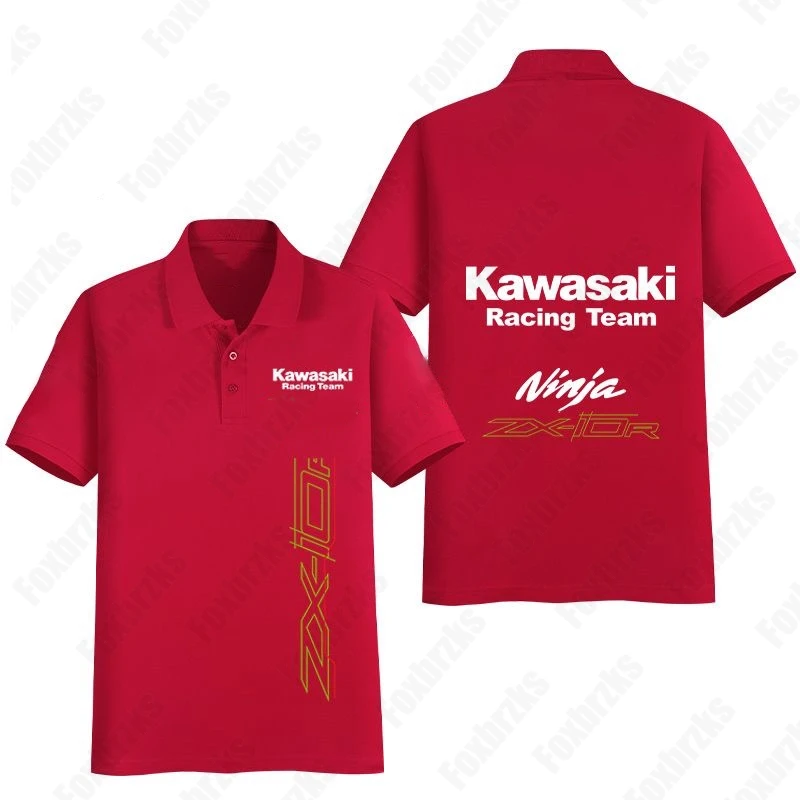 Polo de manga corta con estampado de Kawasaki para hombre y adulto, camiseta de calle para amantes de la motocicleta, verano, 24/25