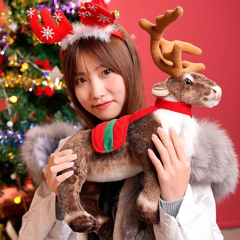 Simulation Rentier Plüschtier Weihnachten Hirsch Plüschtiere Puppe Weihnachten Elch Stofftiere Frohe Weihnachten Neujahr Dekor Beste Geschenke für Kinder – Detail 6