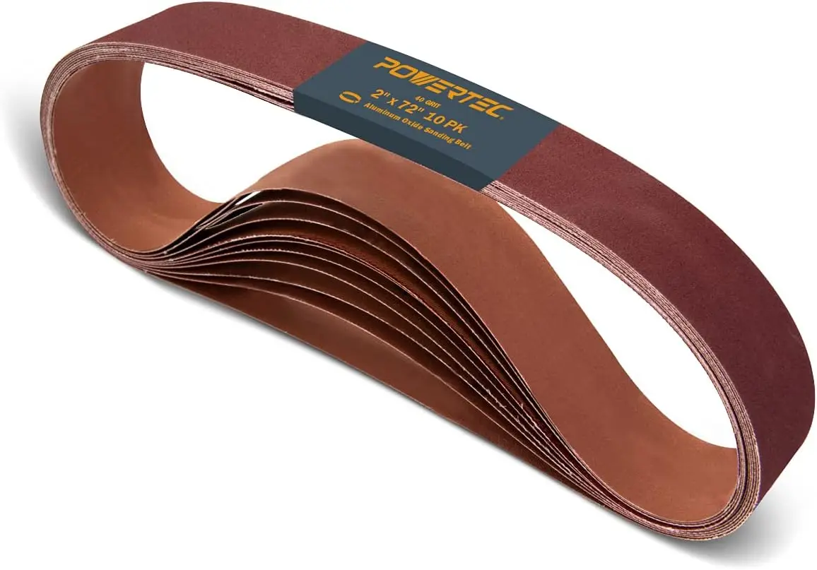 

2x72 Inch Sanding Belts 40 Grit for Belt Sander, Aluminum Oxide for Wood & Metal Polishing, 10PK
