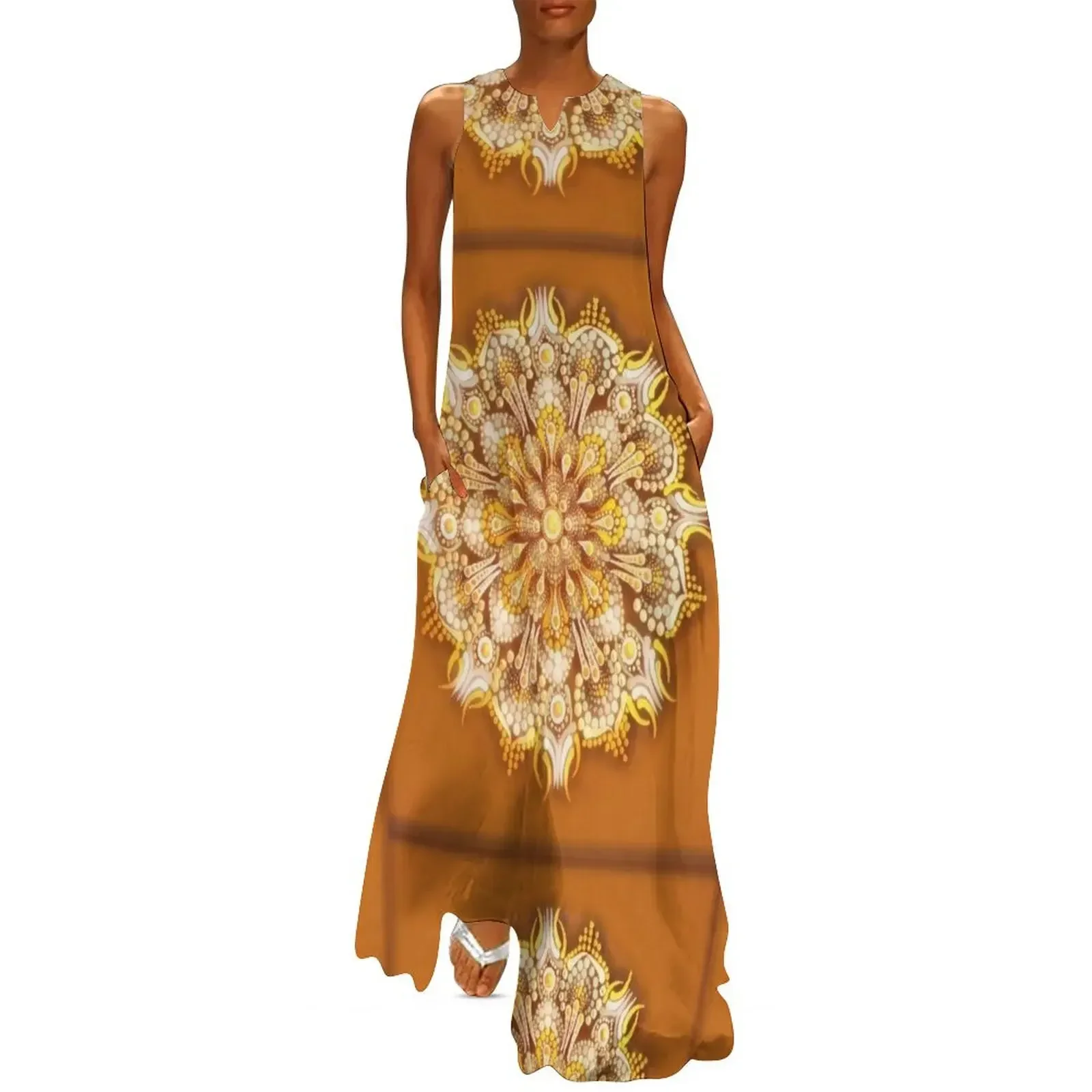 

Peacock Vibes in Gold Long Dress dresses for womens luxury women's party dress evening prom Female clothing dresses summer Dress