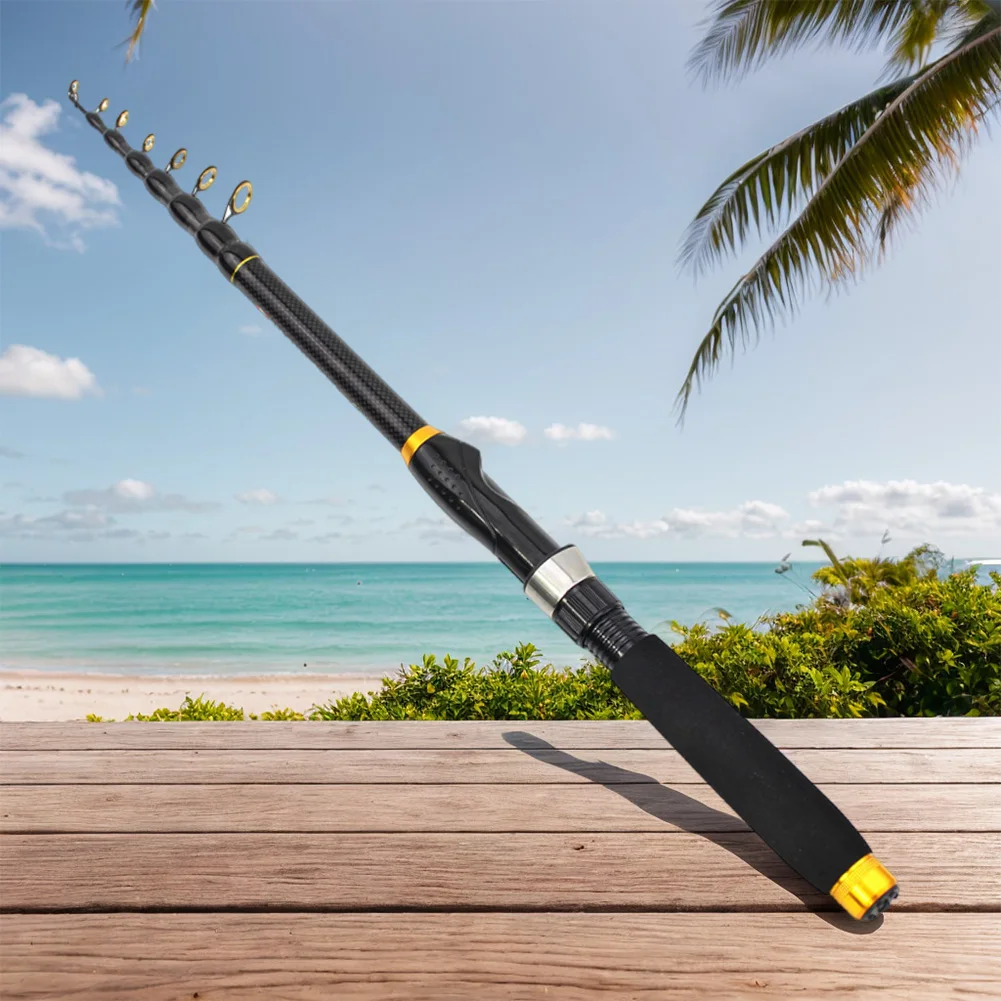 ألياف الكربون السفر قصبة صيد خشبية تلسكوبي الكارب الصيد رود السفر قضيب الصيد اكسسوارات لصيد سمك الشبوط