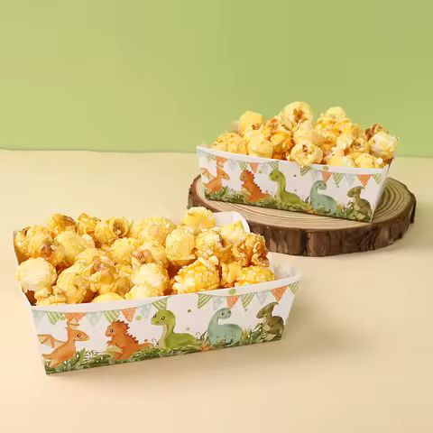 Dinosaur Party Supplies Mini Snack Trays Jungle Dinosaur Paper Food Trays Safari Theme Birthday Party Decorations Baby Shower