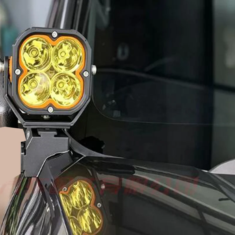 For Mitsubishi Triton L200 2015-2023 Front Hood Auxiliary Spotlight Searchlight Ditch Light LED Mount Bracket Holder Kit