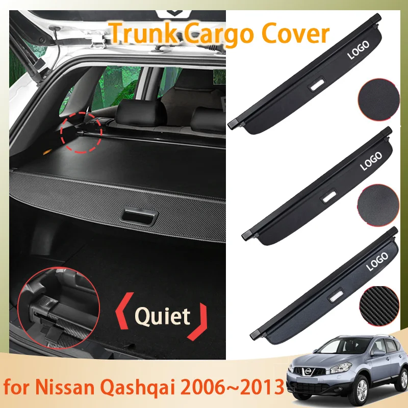 Car Trunk Cargo Cover for Nissan Qashqai J10 10 Dualis 2006~2013 2012 2010 2008 Accessorie Retractable Luggage Storage Partition