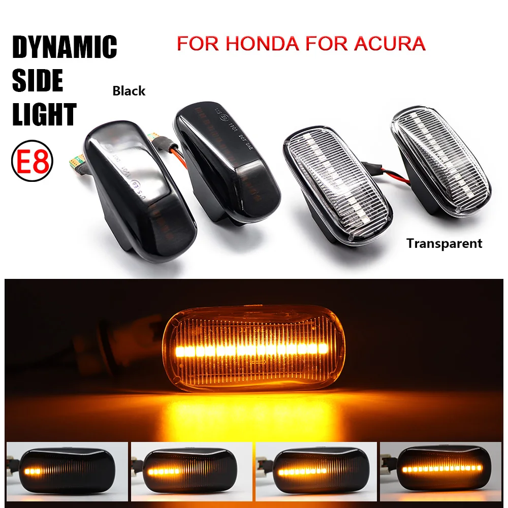  For Honda CRV Accord Civic City Fit Jazz Stream HRV S2000 Odyssey Integra Acura RSX NSX Dynamic Side Marker Turn Signal Lights