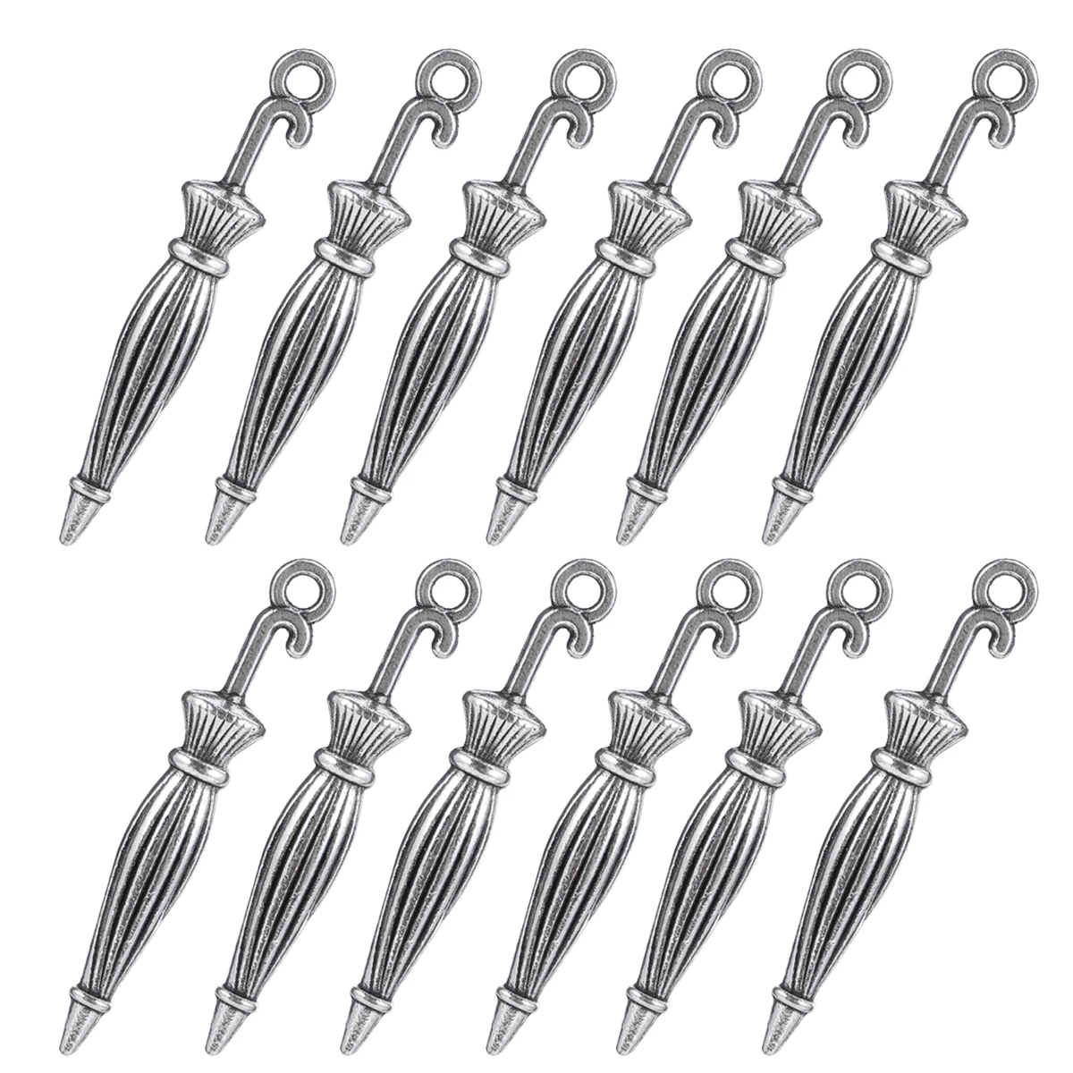 

50 Pcs Retro Umbrella Pendant Silver Alloy Charms Jewelry Making Supplies Vintage Accessories Bracelet Crafts