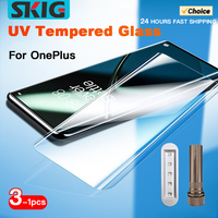SKIG UV Tempered Glass For OnePlus 13 12 11 R 10 9 8 7 7T Ace2 Pro Full Cover Glue Curing For OnePlus13 Screen Protector