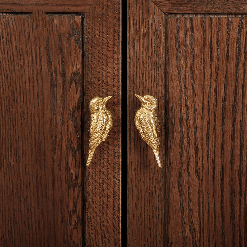 Brass Fortune Bird Knob Creative Drawer Cabinet Door Handles Kitchen Cabinet Shoe Knobs Pure Copper Handles for Furniture Decor