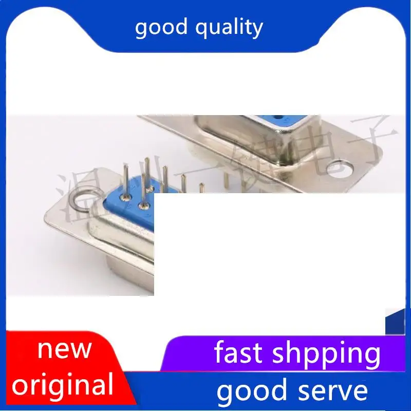 

10pcs original new VGA interface DB9P double row blue rubber core female socket 9-pin 180 degree serial port COM port