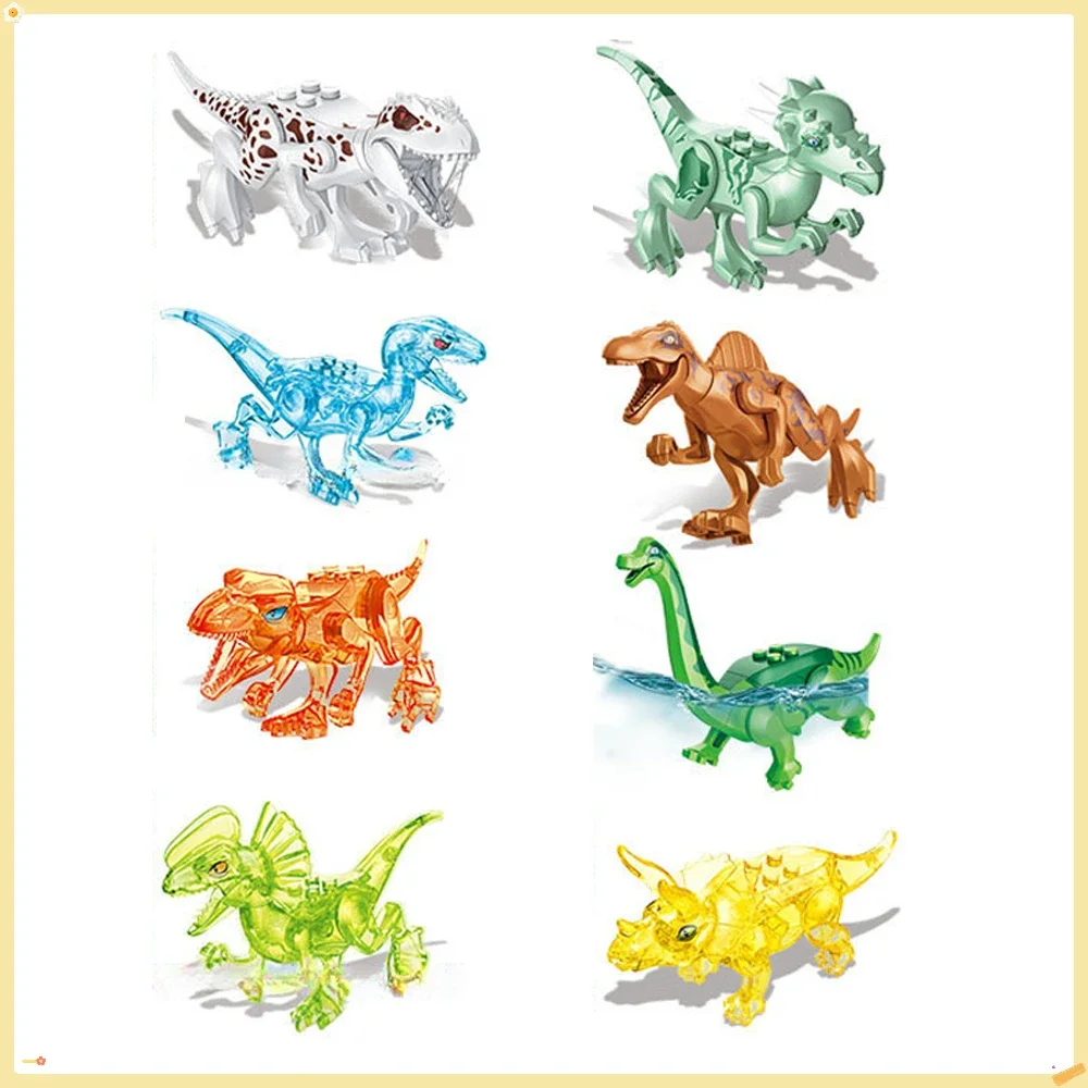 

Dinosaur Century Series Crystal Dinosaurs Attack Triceratops Tyrannosaurus Rex Assembling Building Block Toys Children's Gift