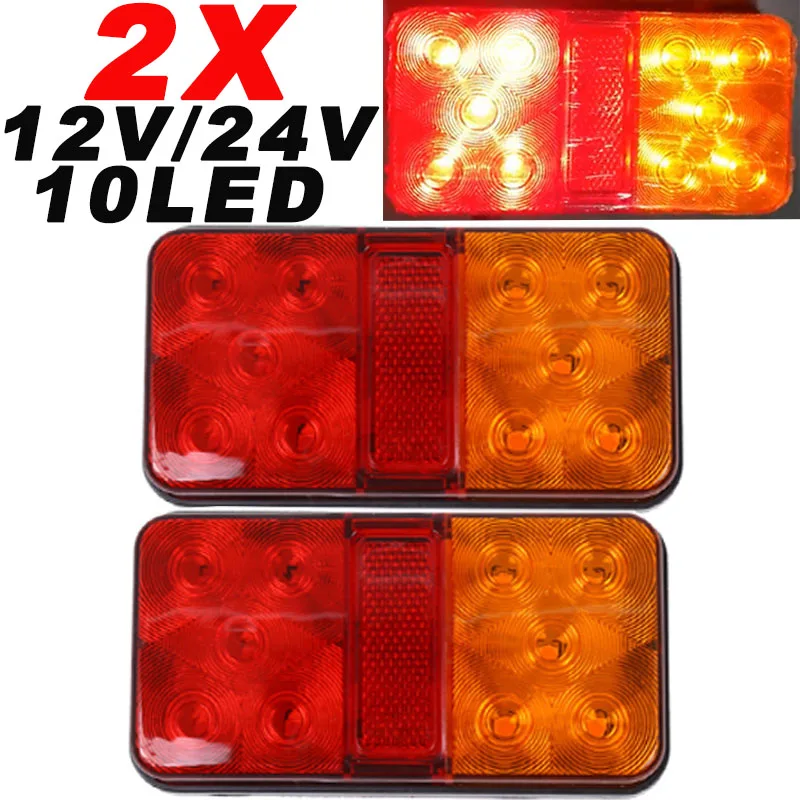 

2X 12V 24V Universal Signal Light 10LED Rear Tail Lights Reverse light/brake light/ Lorry Truck Trailer Caravan Bus Motorhome