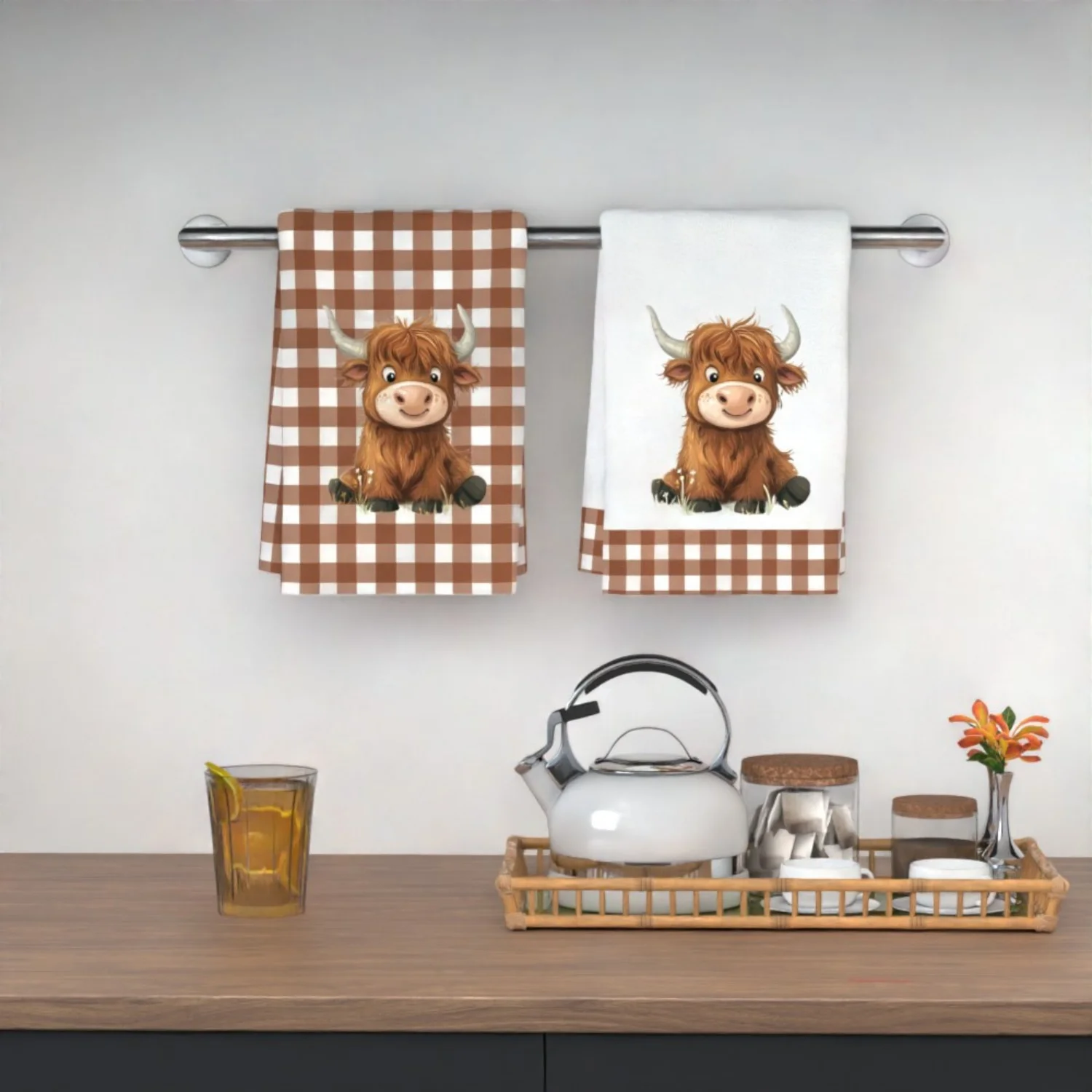 2pcs Towels,Quick-Dry,Highly Absorbent, Machine Washable,Plaid Design,Bathroom Hand Towel,Playful Design