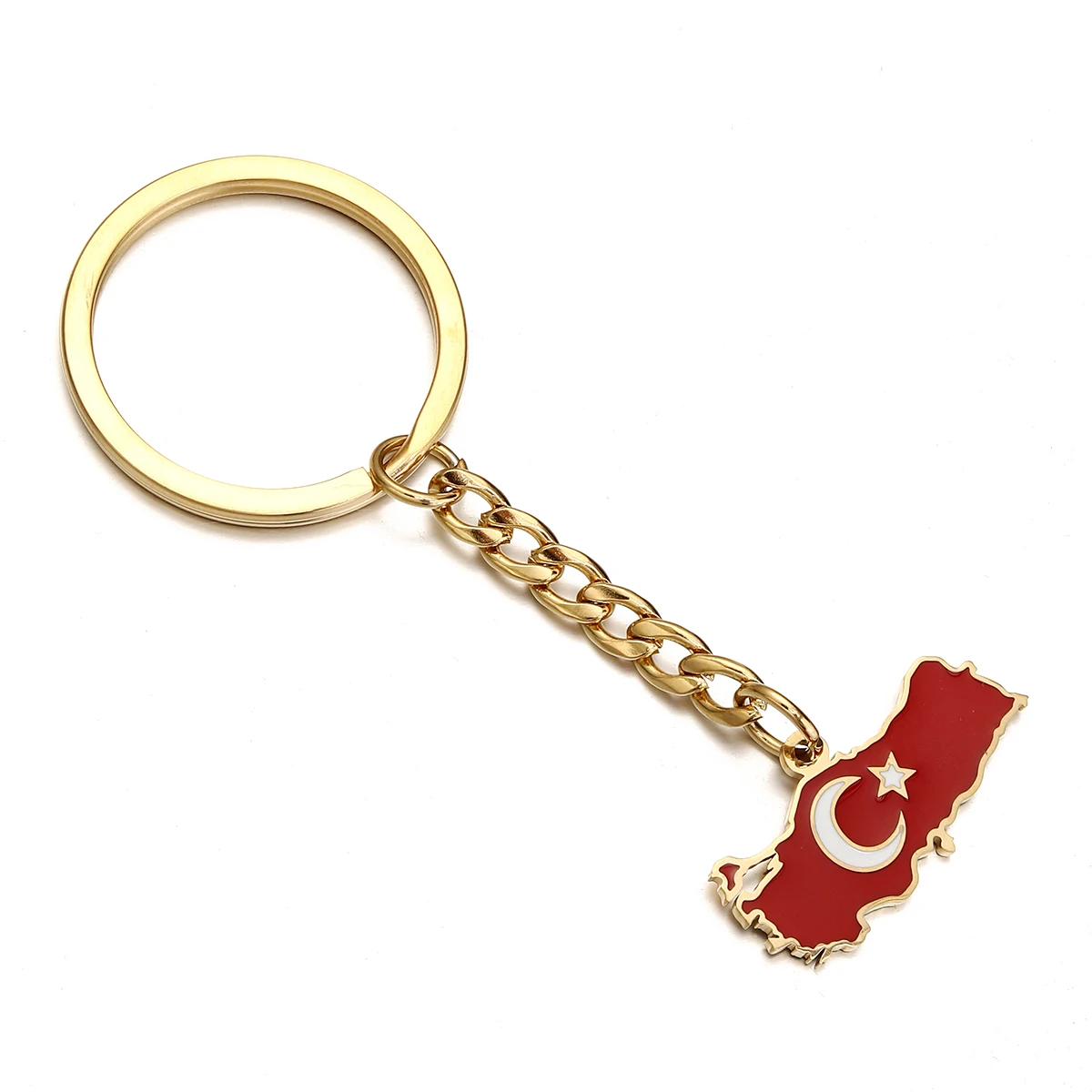 Stainless Steel Turkey Map Flag Keychain Women Turkish Jewelry Turkiye Cumhuriyeti