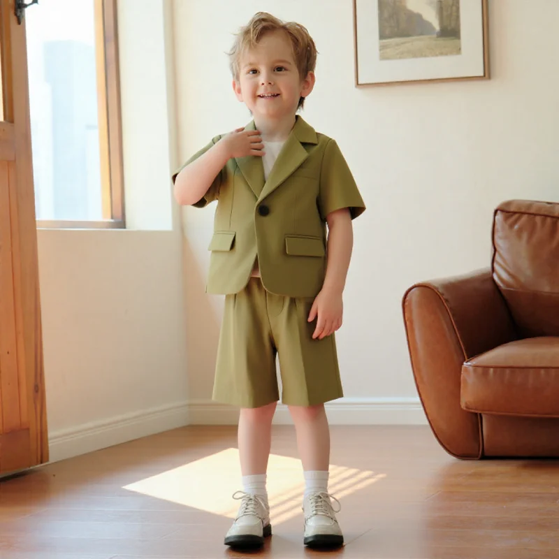 

Children Summer Comfortable Clothes Set Boys Slim Fit Wedding Outfit Kids Graduation Party Costume Baby Birthday Dress
