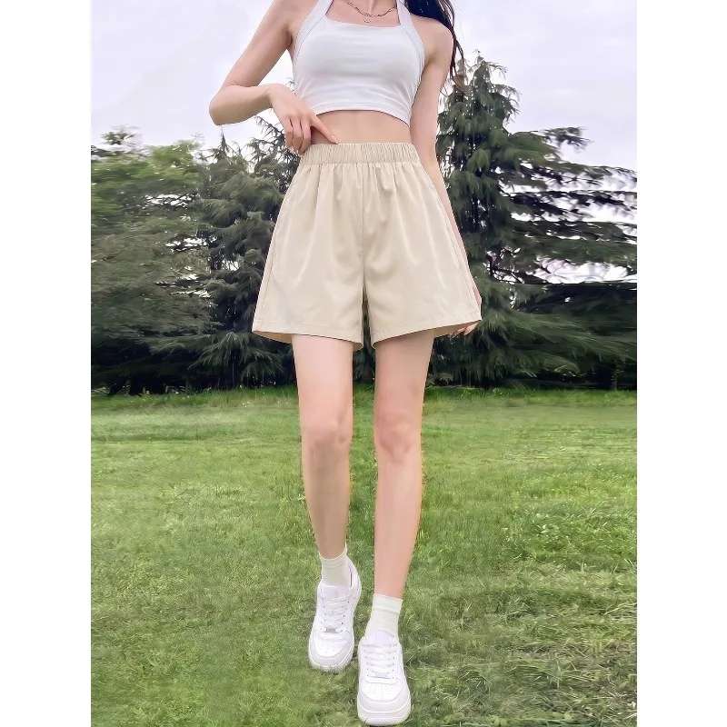 Women's loose and comfortable multi-functional wide leg 2026 summer thin and loose American casual shorts