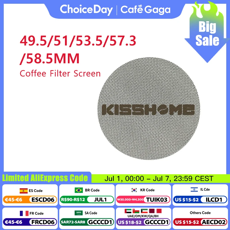 KISSHOME Espresso Puck Screen 51mm 53.5mm 58.5mm 57.3mm Filter Mesh Portafilter Barista Tools Coffee Machine Accessories