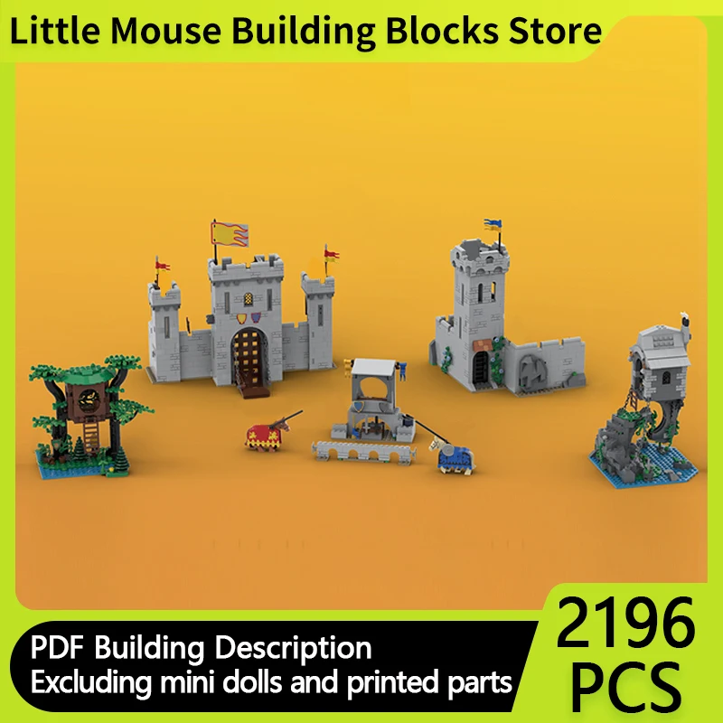 

Medieval Castle Model MOC Building Bricks Castle Tower And Tree House Modular Technology Gift Holiday Assemble Children Toy Suit