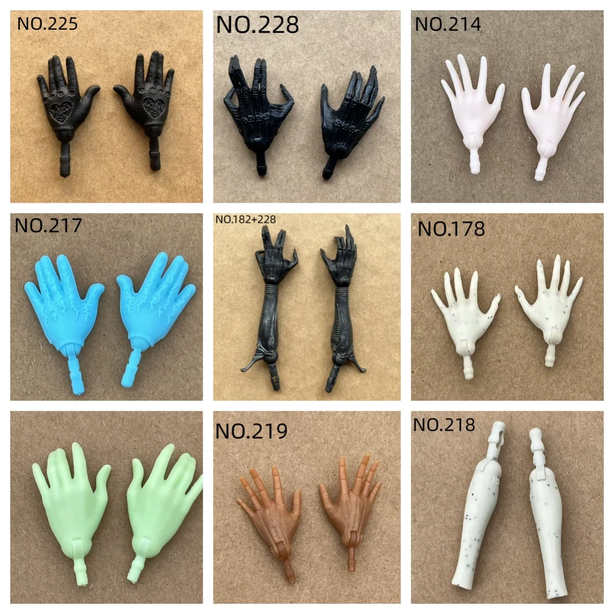 Monster Doll Replacements Hands Feet Legs Elbows DIY Doll Dressing Accessories Colorful Parts for Personality Doll Use