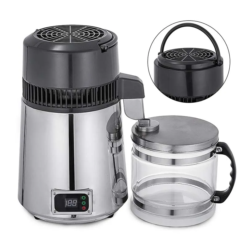 SC-3 Stainless Steel Bright Silver Distilled Water Machine With Temperature Control Pure Water Distiller 4L Dental Distilled Wat
