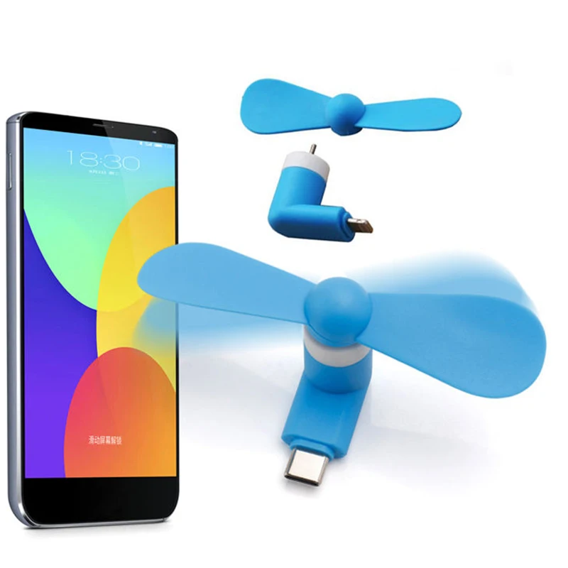 

2Pcs USB Type C Mini Fan Portable Mobile Phone Fan Outdoor Small Fan