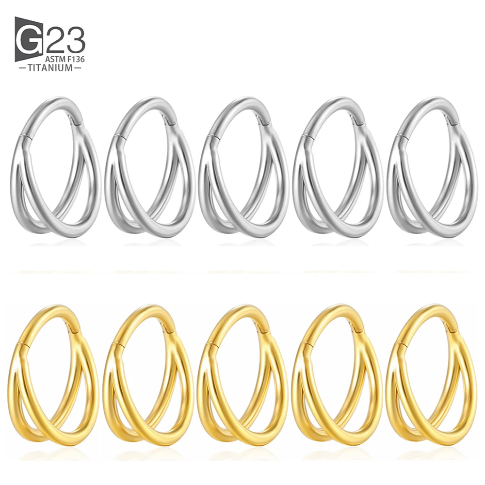 10 stk/partij G23 Titanium Neus Piercing Ring CZ Scharnierende Septum Clicker Segment Oorkraakbeen Tragus Helix Lip Ring Piercing Sieraden