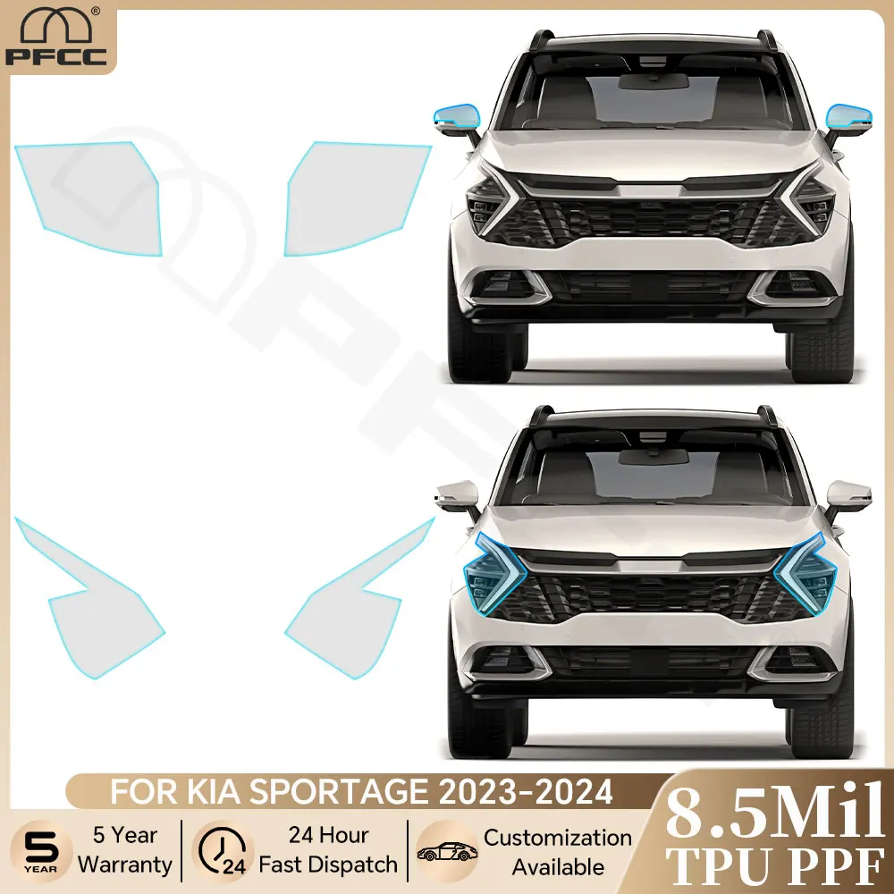 

For KIA SPORTAGE 2023 2024 Pre-cut PPF Headlight Rearview Door Sills Triangle Clear TPU Paint Protection Film Anti-Scratch Kit