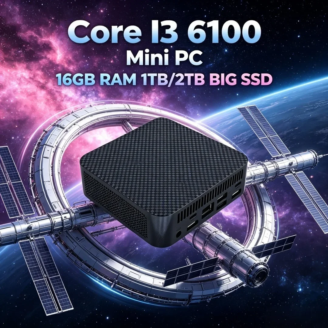 Mini PC Ligero para Viajes, Core I3 6100, 2026 BT5.2, 16GB RAM, 1TB/2TB SSD, Computadora para Viajes de Negocios y Oficina