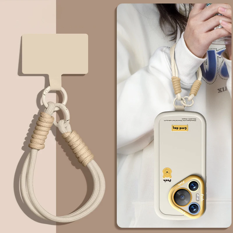 1 Piece Portable Mobile Phone Lanyard Pendant Bag Chain Easy To Carry Wristband Advanced Solid Color Short Keychain