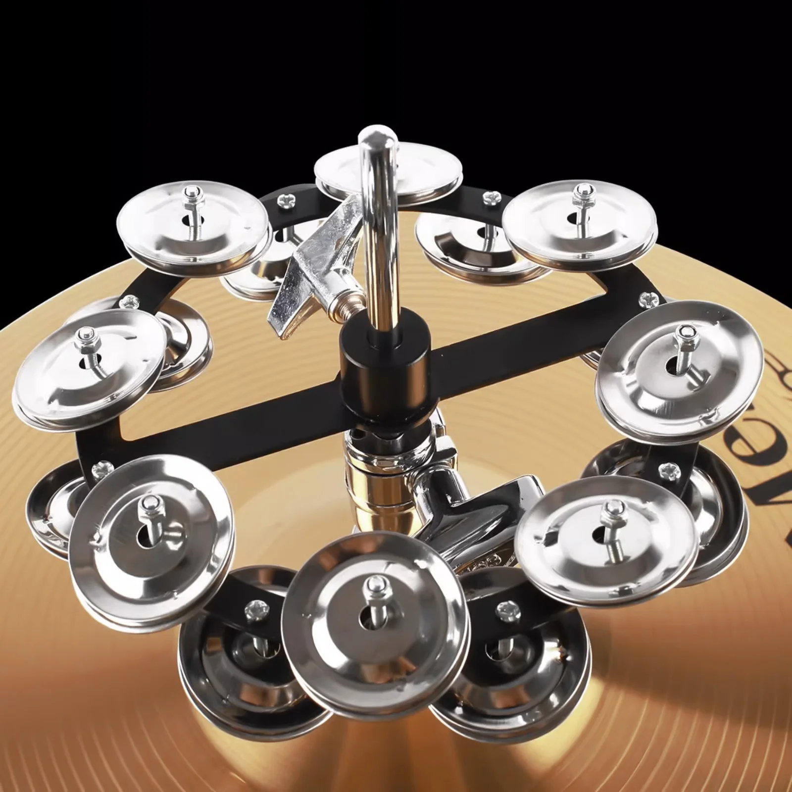 50 pezzi di anelli per piatti Ching Set di batteria in acciaio inossidabile Parti di ricambio Accessori per strumenti a percussione Effetto tamburello