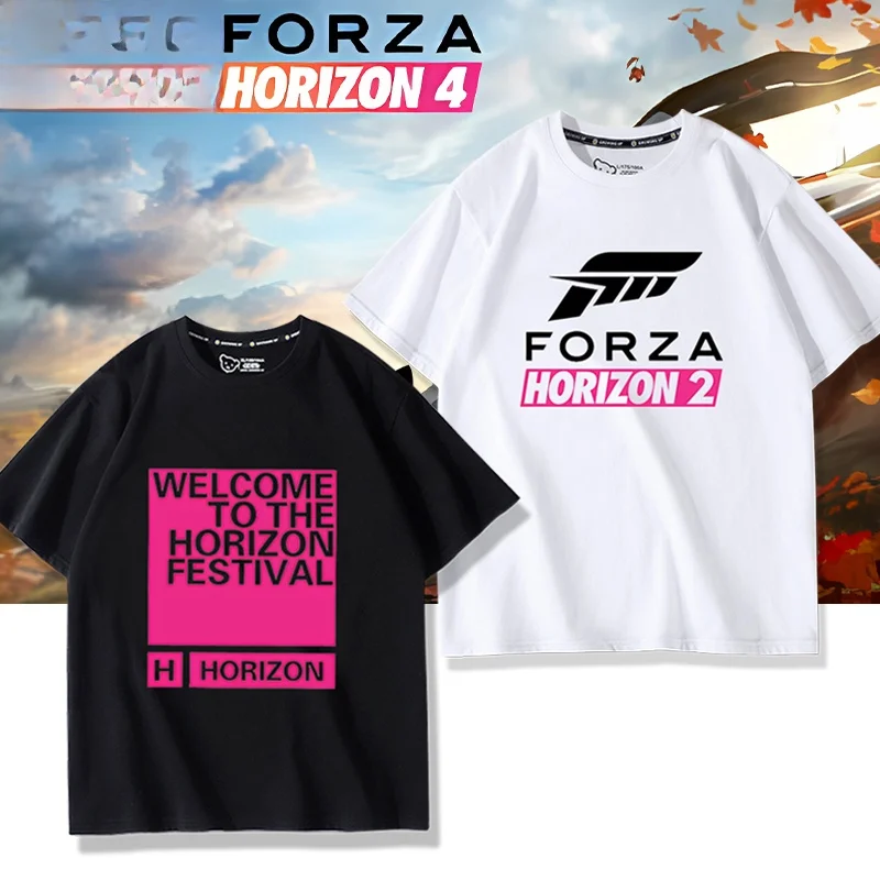 

Футболка для игр и отдыха, летняя одежда, модный топ, хлопковая футболка с тематикой Horizon 4 Racing
