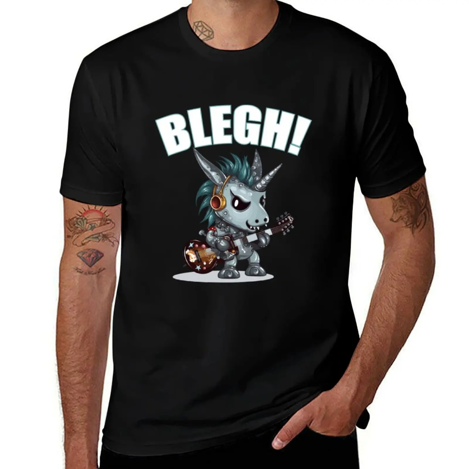 

Blegh Heavy Metal Metalcore Deathcore Unicorn4 T-Shirt man t shirt cotton high quality T-Shirt