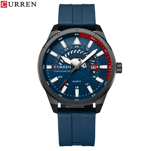 Imagen 2 del producto Relojes CURREN para hombre, reloj de pulsera de cuarzo deportivo informal de cuero de lujo de marca superior luminosa resistente al agua, reloj militar para hombre