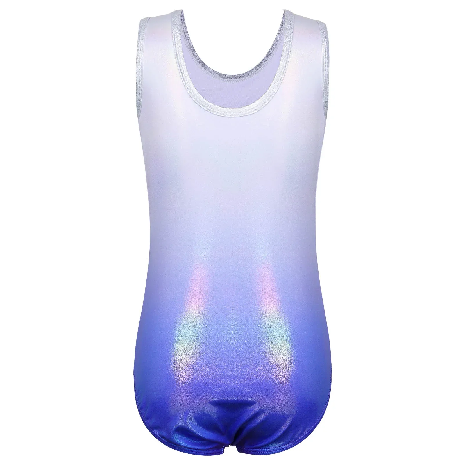 BAOHULU Teens Ballet Leotard Gradient Color Sequin Dance Wear Jumpsuit