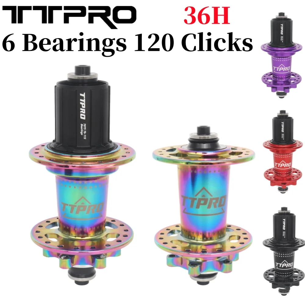 

TTPRO PRO9 120 Click Hub 6 Bearing MTB Mountain Bike Hub Front Rear Thru HG 36 Holes Disc Brake Bicycle Hubs 8 9 10 11 12 Speed