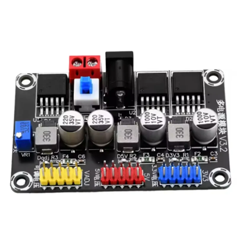 ABSQ-Intelligent Vehicle Power Supply Module DC7-25V To DC3.3V/5V LM2596 Adjustable Step-Down Regulated Power Supply Module