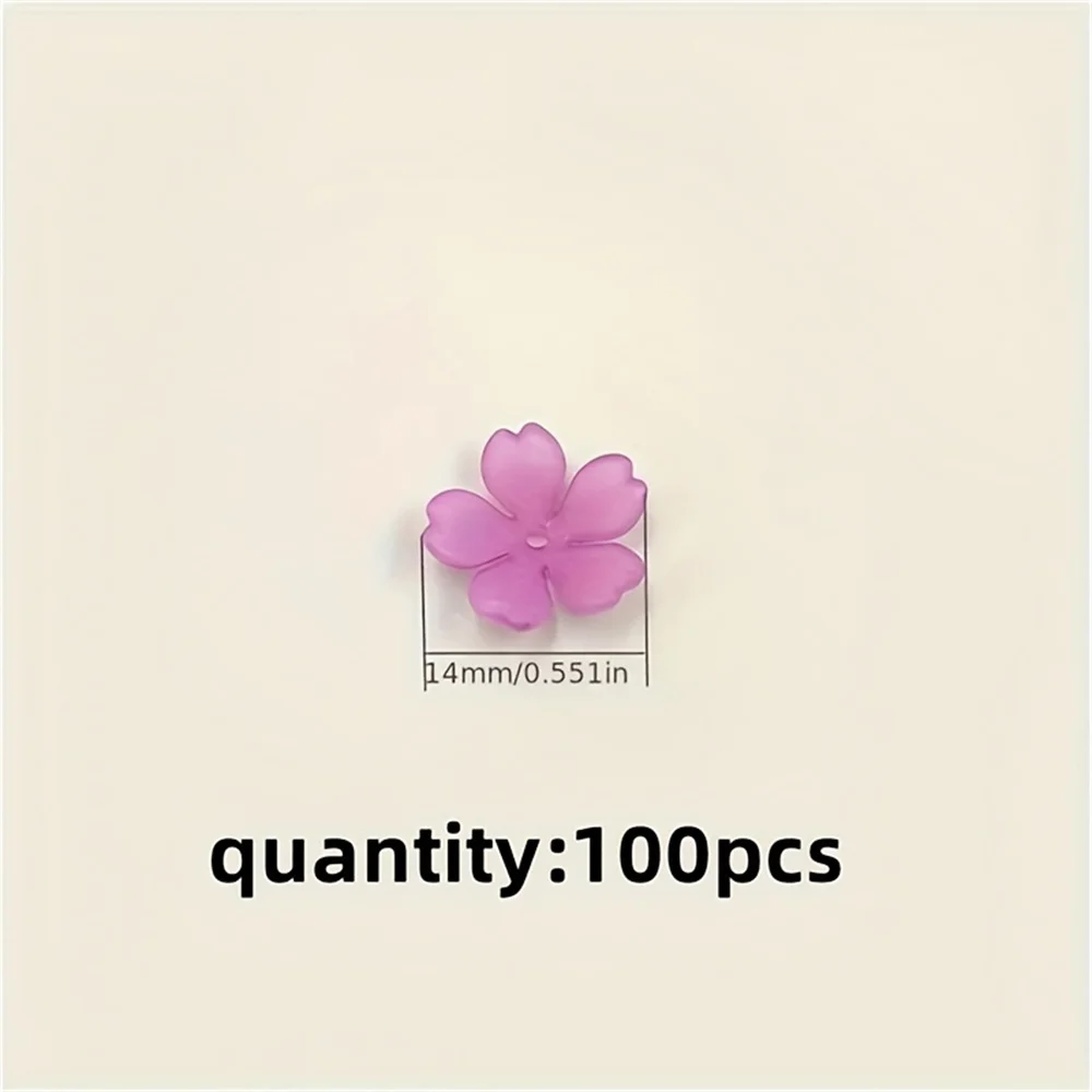 100pcs 14mm Warm Color Frosted Petal Bead Cap with Flower Spacing Beads for DIY Handmade Bracelet Necklace Making